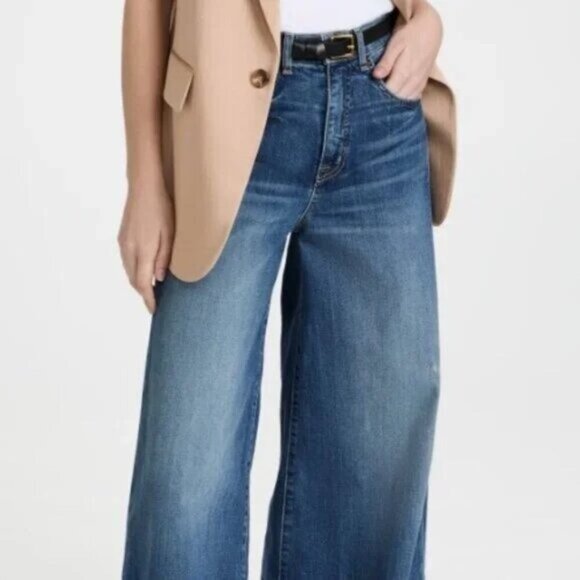Nili Lotan Josette Wide Leg Jeans, Classic Wash, Size 27 - Picture 1 of 11